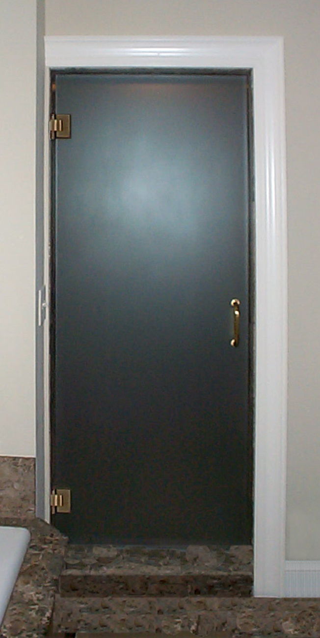 Frameless single door frosted prelim